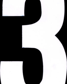 #3 6" Tall White "Extreme" Stick-On Race Numbers - 3 Pack