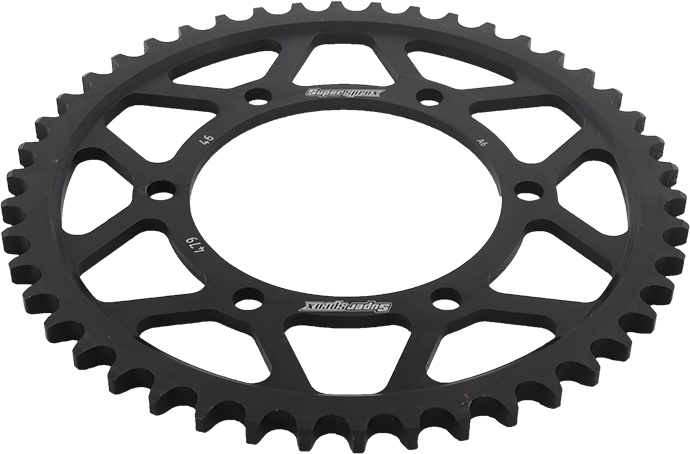 Supersprox Steel Rear Sprocket 46T Black 530 Fits 85-16 Kawa Suz Yam - Image 4