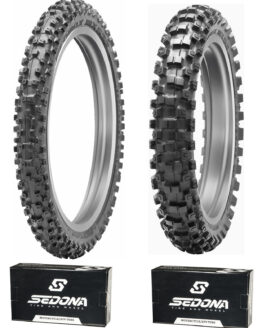 Dunlop MX53 Tire Kit 70/100-17 & 90/100-14 w/ Sedona Tubes