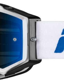 FLY RACING Zone Pro Goggle White/Blue Dark Blue Mirror