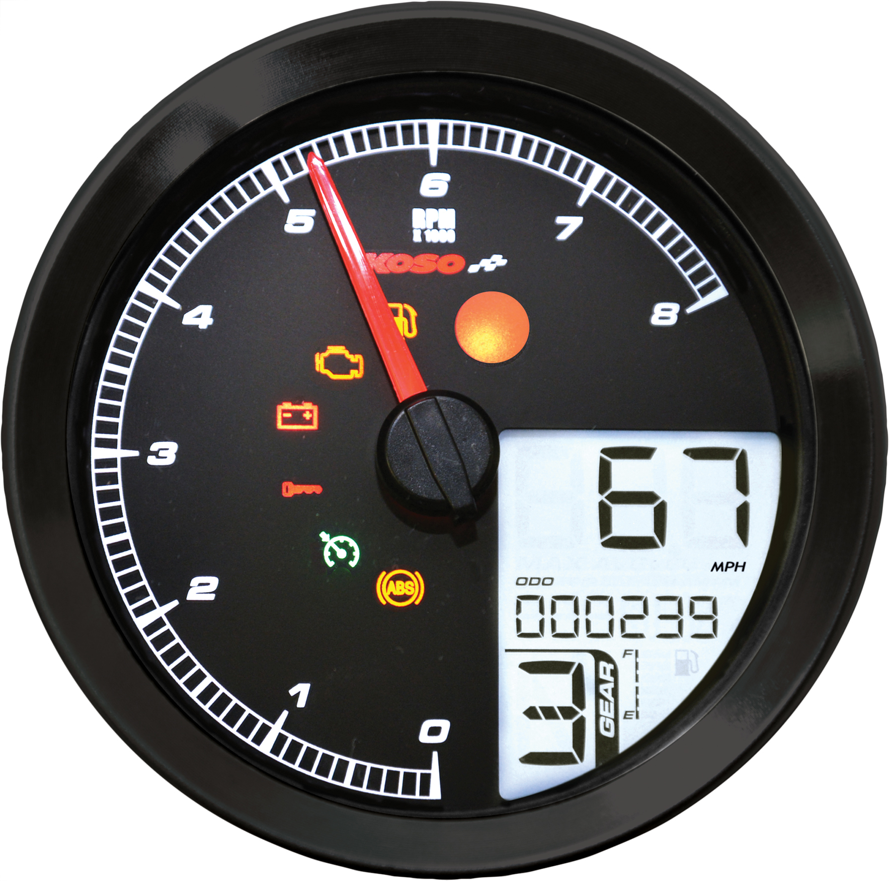 LCD Color Change Speedo and Tachometer - Black - Image 8