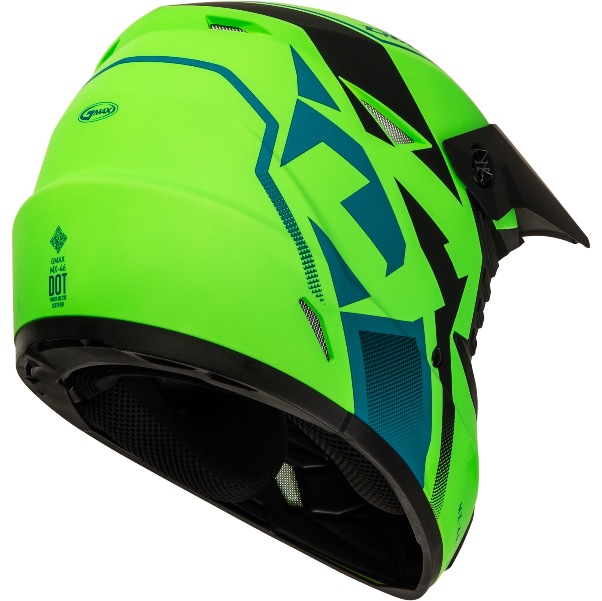 MX-46 Compound Helmet Matte Hi-Vis Green/Black/Blue 2X-Large - Image 4