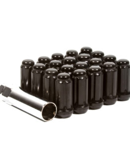 Lug Nut Kit - Spline - 12x1.5 - 6 Lug Kit - Black