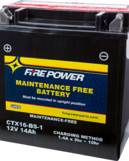 Fire Power Maintenance Free Battery Replaces YTX16-BS-1