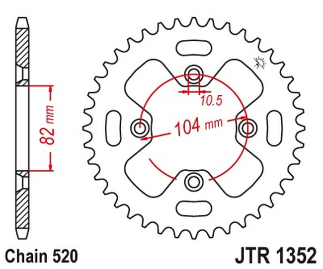 Steel Rear Sprocket - 40 Tooth 520 - Image 3