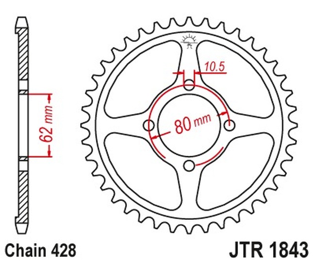 Steel Rear Sprocket - 54 Tooth 428 - Image 3
