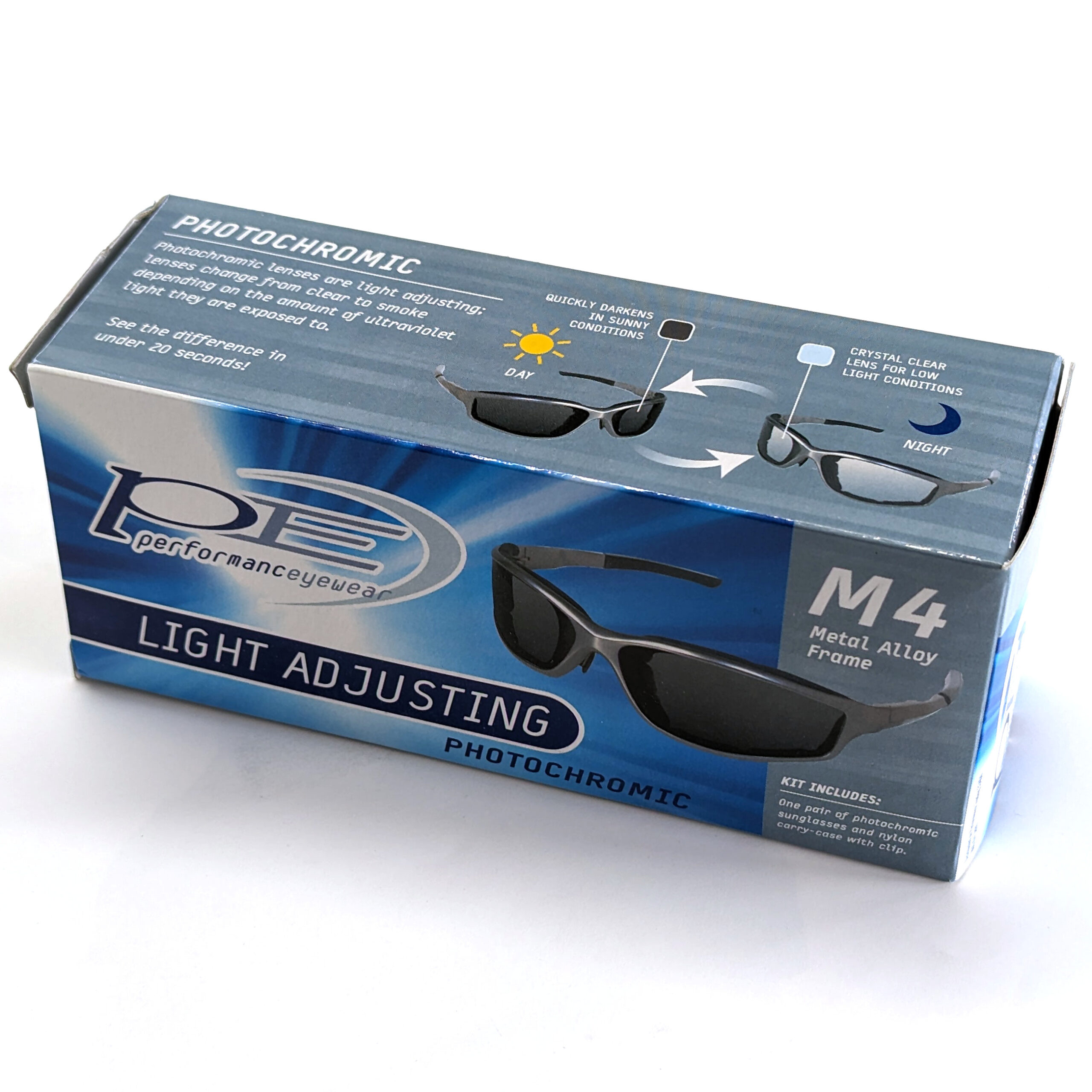 M4 Riding Glasses, Gray Metal Frame w/ Light Adjusting Anti-Fog Lens & Foam Pad - Image 3