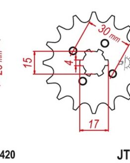 Steel Front Countershaft Sprocket - 17 Teeth 420 Pitch