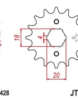 Steel Front Countershaft Sprocket - 17 Teeth 428