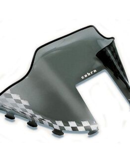 Powermadd Cobra Windshield Mid Smoke with White Flags 14in For Polaris Standard