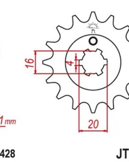JT Front Sprocket 15T-428 Fits Kawasaki/Suzuki/Yamaha