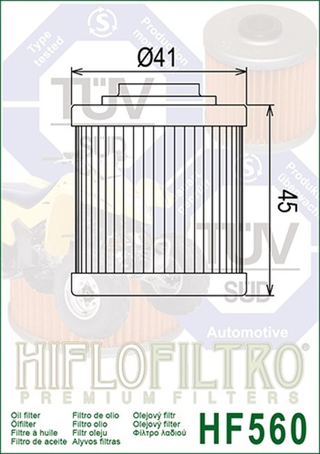HiFloFiltro HF560 Oil Filter Replaces Can-Am Bombardier 420256455 - Image 3