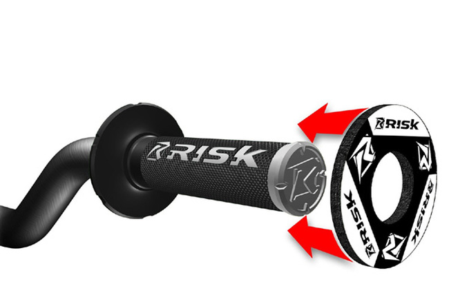 Risk Racing Grip Donuts Black/White Foam Universal Pair - Image 5