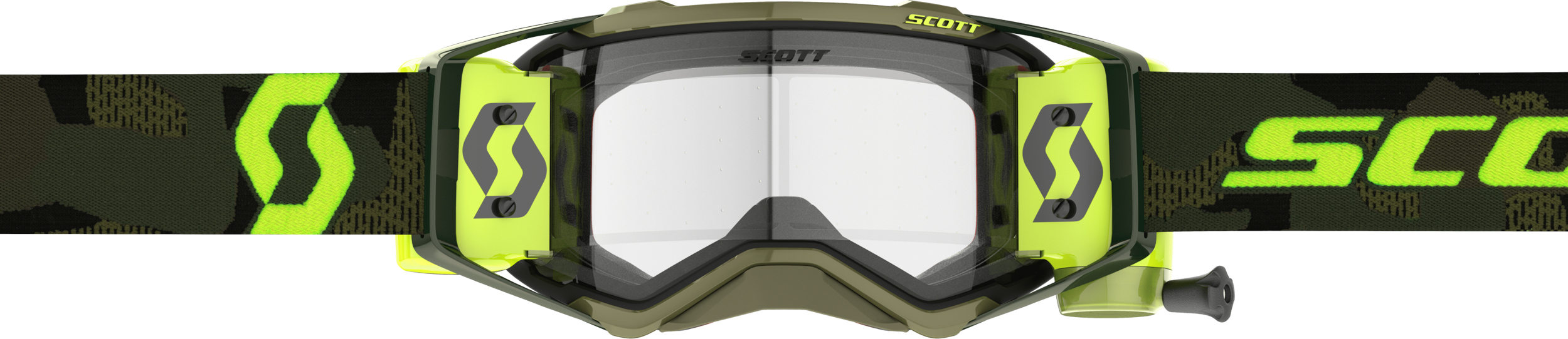Scott Prospect Super WFS Goggles Khaki Green Neon Yellow Clear Lens - Image 3