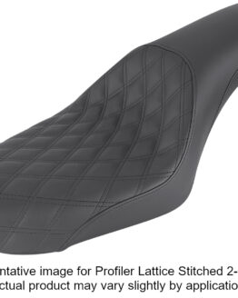 Profiler Lattice Stitched 2-Up Seat - Black