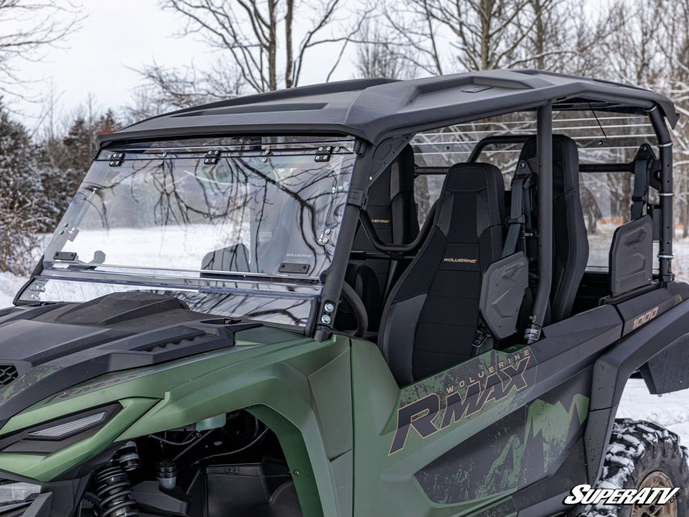 SuperATV Flip Windshield Clear Polycarbonate For Yamaha Wolverine RMAX4 - Image 3