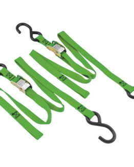 Green Classic Tie-Downs 66"x1" Pair - 1200lbs, Cam Buckle